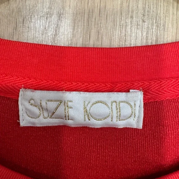 SUZI KONDI Red Velour Cropped Top - Picture 5 of 10